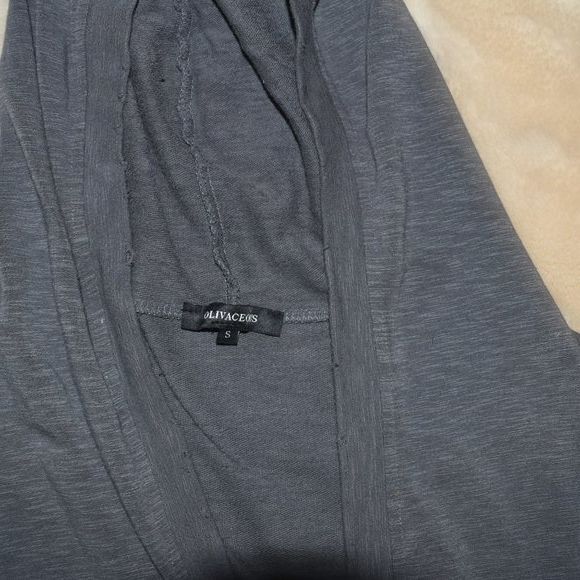 Olivaceous Blue Hooded Long Sleeve Cardigan Sweater Jacket Size Small - Picture 7 of 7